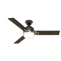 Hunter 59219 48" Leoni Ceiling Fan with Light with Handheld Remote  Small  Noble Bronze/Brushed Nickel - B01CDFZTQY